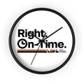 Right, On-Time. Branded Wall Clock — Modern Office Timepiece