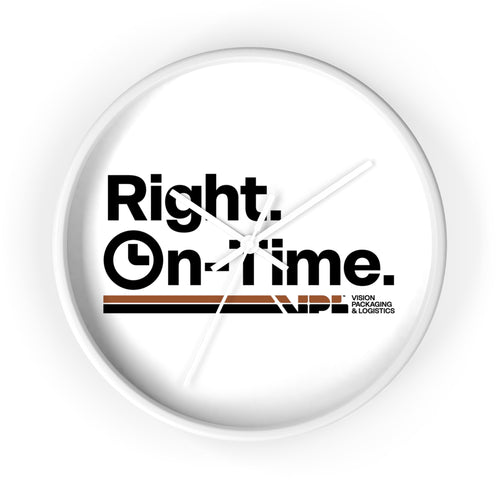 Right, On-Time. Branded Wall Clock — Modern Office Timepiece